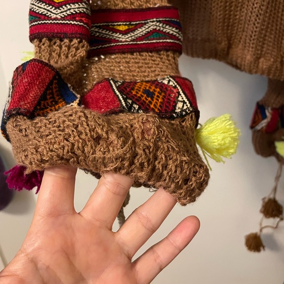 All Things Mochi Crochet Knit Jacket, Brown / Multicolor, Size Medium - Picture 2 of 6